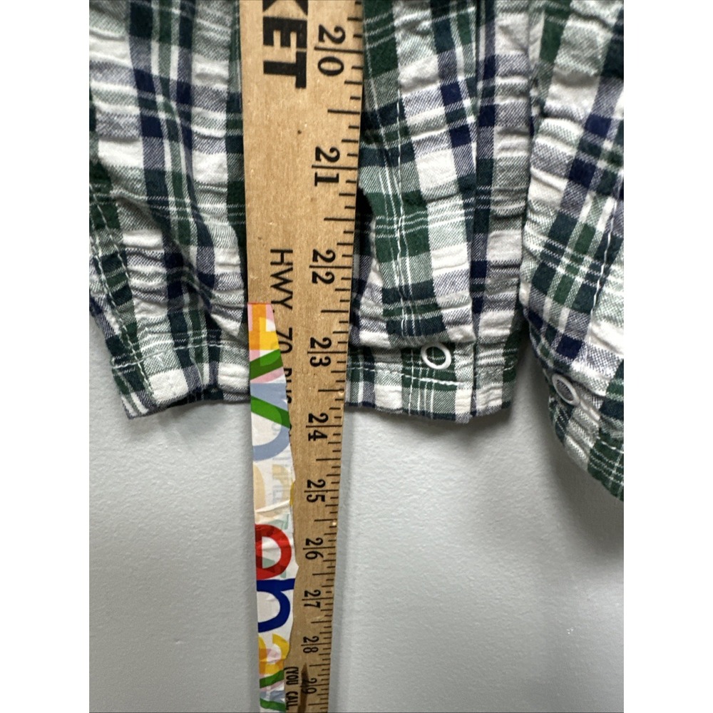 Vintage 24 Mo Baby Overalls Romper Plaid Golf Green Bear Pants 100% Cotton - Picture 9 of 11